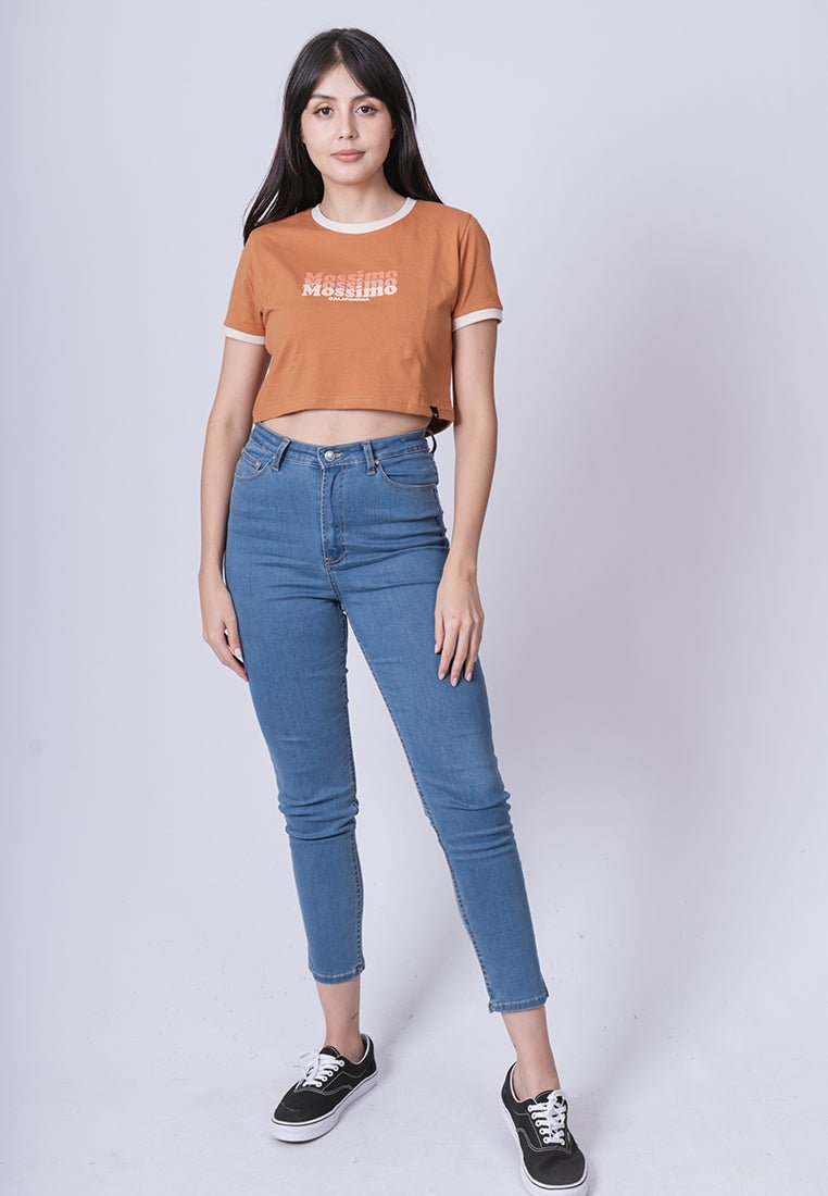 Cashew with Mossimo Retro Design with High Density Print Super Cropped Fit Tee - Mossimo PH