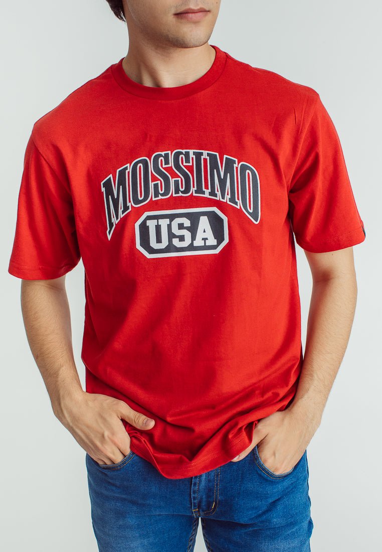 Chili Pepper Basic Round Neck Comfort Fit Tee with Flocking and Flat Print - Mossimo PH