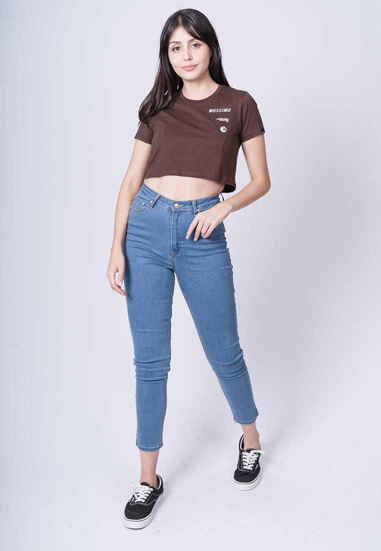Choco Brown with The Original Mossimo Slight Embossed Vintage Cropped Fit Tee - Mossimo PH