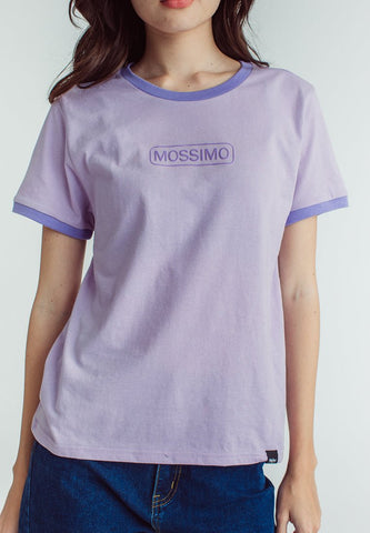 Lavender with High Density Print Mossimo Boxed Design Classic Fit Tee - Mossimo PH