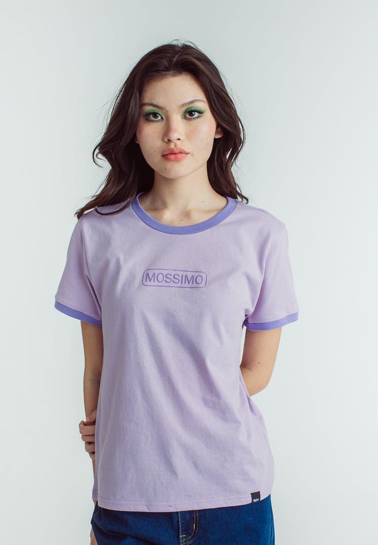 Lavender with High Density Print Mossimo Boxed Design Classic Fit Tee - Mossimo PH