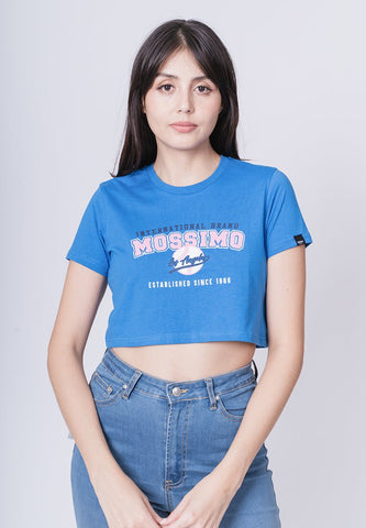 Mossimo Daphne Internatinal Brand L.A Est. Since 1986 Flat Print Vintage Cropped Fit Tee - Mossimo PH