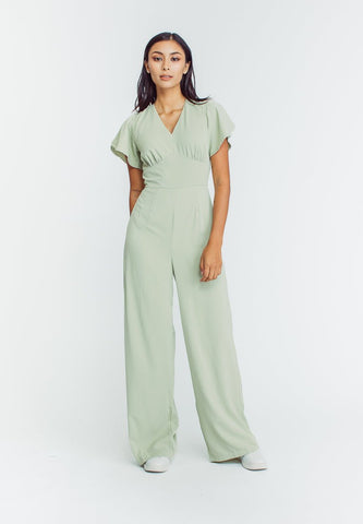 Mossimo Hillary Sage Green Jumpsuit with Butterfly Sleeves - Mossimo PH