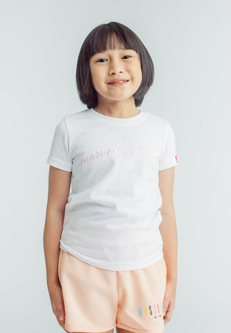 Mossimo Kids Girls White Basic Tshirt with Embroidery - Mossimo PH