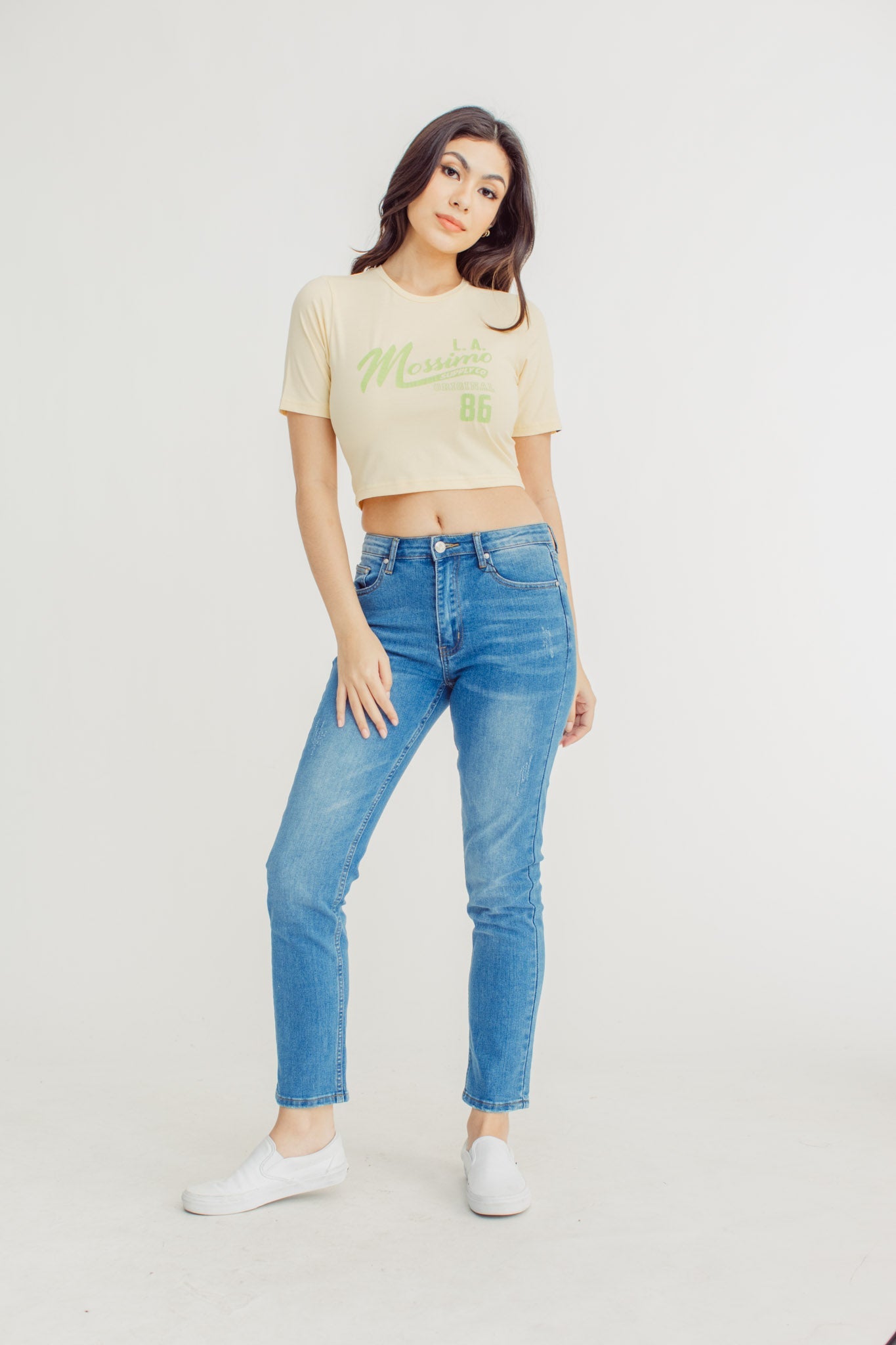 Mossimo Premium with LA Big Retro Branding Design with Crack Print Retro Cropped Fit Tee - Mossimo PH