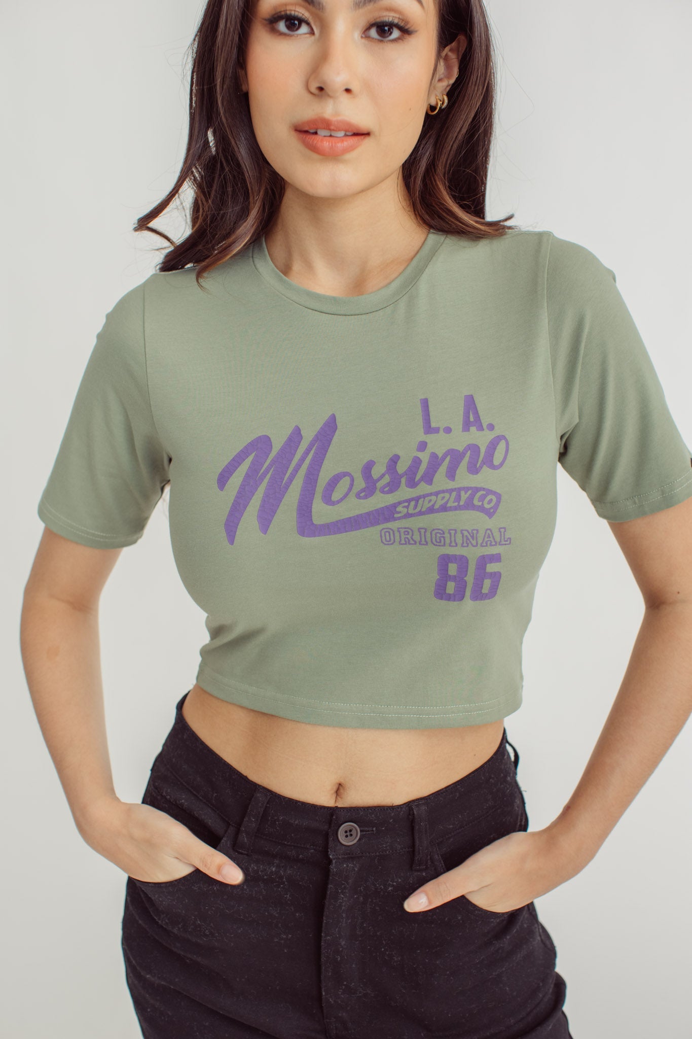 Mossimo Premium with LA Big Retro Branding Design with Crack Print Retro Cropped Fit Tee - Mossimo PH