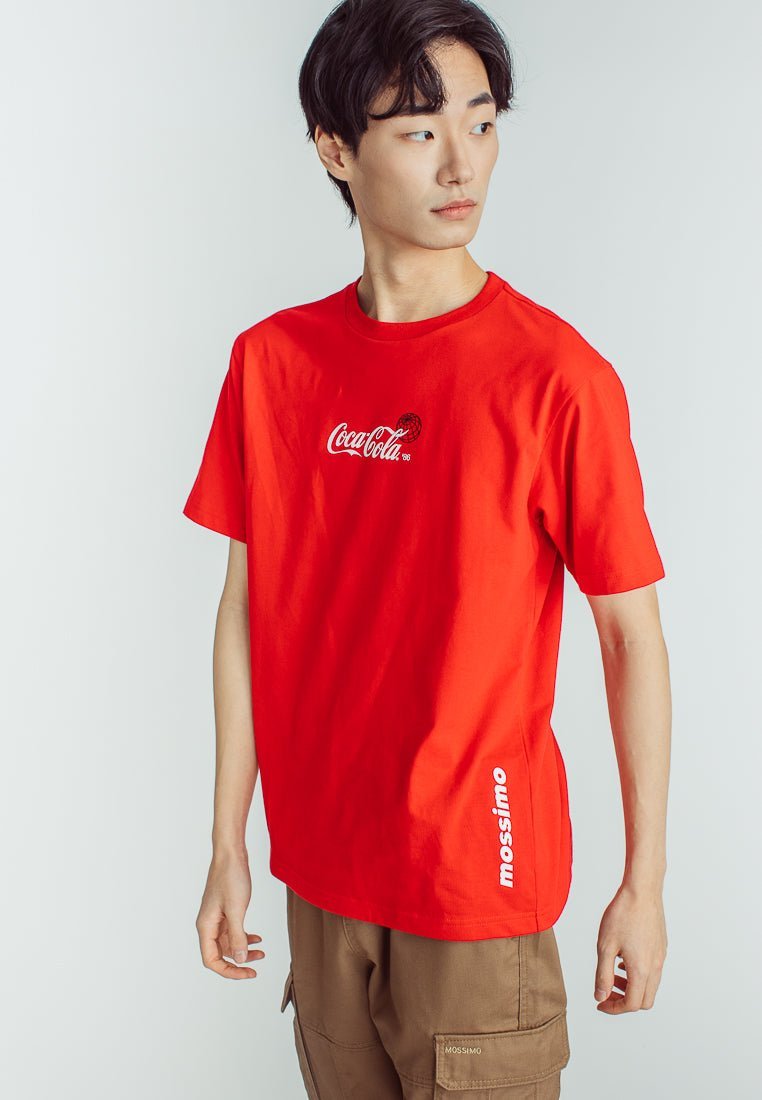 Mossimo Red Coca Cola Basic Round Neck with High Density Print and Flat Print Comfort Fit Tee - Mossimo PH