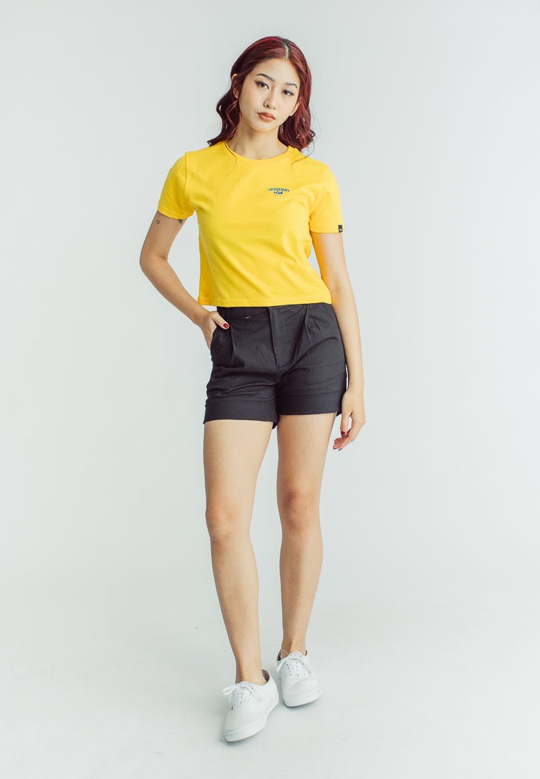 Mossimo Spectra Yellow Club Est. 1986 Embroidery Classic Cropped Fit Tee - Mossimo PH