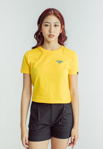 Mossimo Spectra Yellow Club Est. 1986 Embroidery Classic Cropped Fit Tee - Mossimo PH