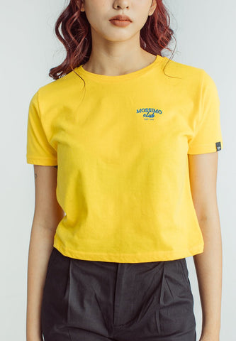 Mossimo Spectra Yellow Club Est. 1986 Embroidery Classic Cropped Fit Tee - Mossimo PH