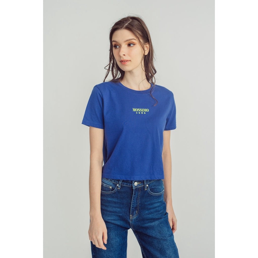 Mossimo Twilight Blue with Small Mossimo 1986 Small Branding Classic Cropped Fit Tee - Mossimo PH