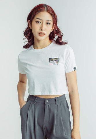 Mossimo White with Original International Flat Print Super Cropped Fit Tee - Mossimo PH