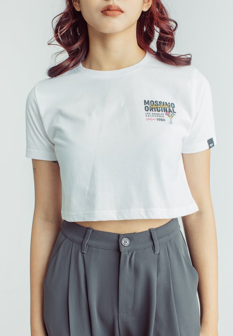 Mossimo White with Original International Flat Print Super Cropped Fit Tee - Mossimo PH