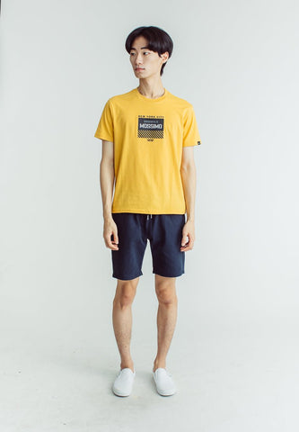 Ochre Classic Basic Round Neck Tee with High Density and Flat Print - Mossimo PH