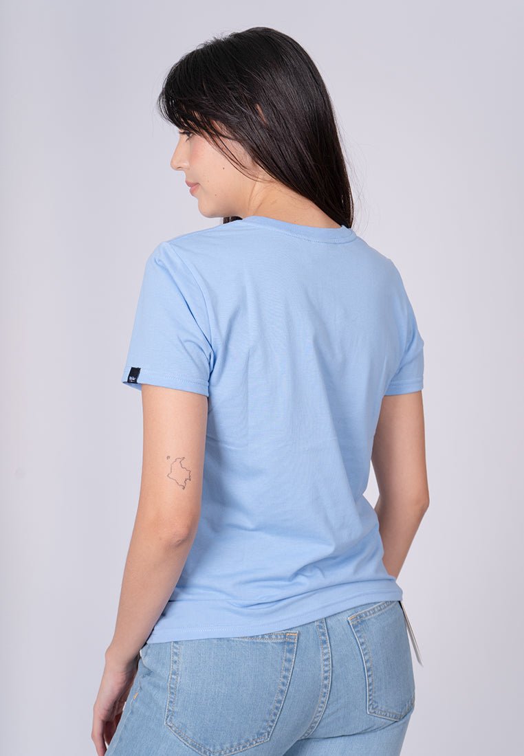 Placid Blue with Floral Graphic Design in Soft Touch Classic Fit Tee - Mossimo PH