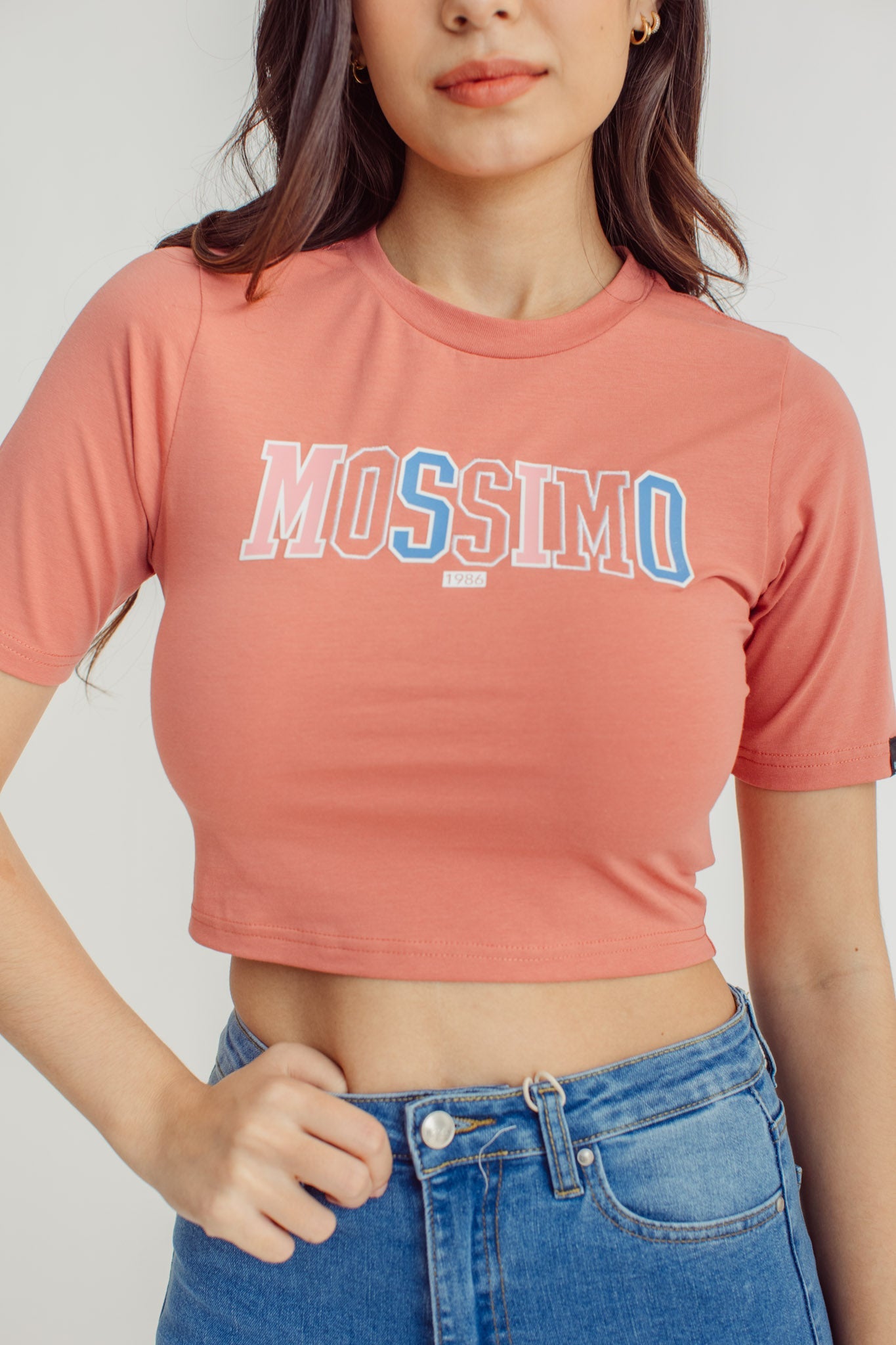 Premium Big Branding Varsity with Embroidery Retro Cropped Fit Tee - Mossimo PH